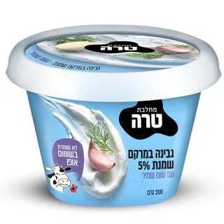 גבינת קרם שמנת 5% שום שמיר 200 גר טרה