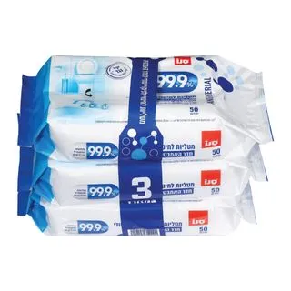 מטליות לחות לאמבטיה 99.9% שלישייה 50 י*3